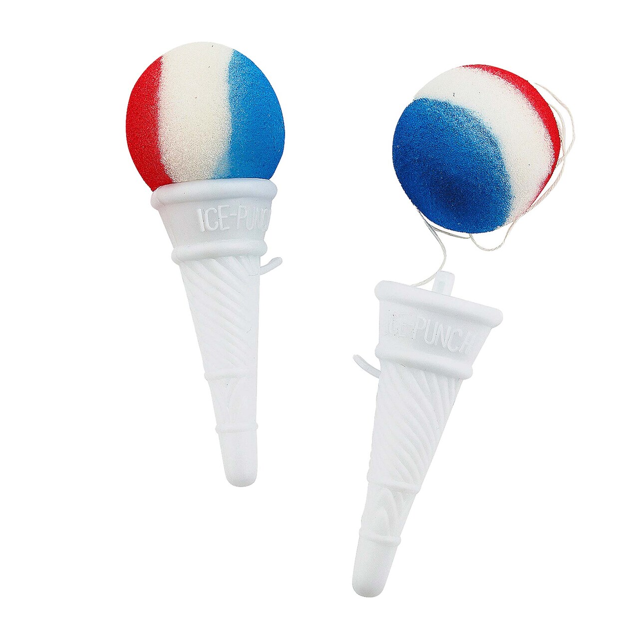 2 1/4" x 5" Patriotic Ice Cream Cone Shooters with Foam Ball 12 Pieces